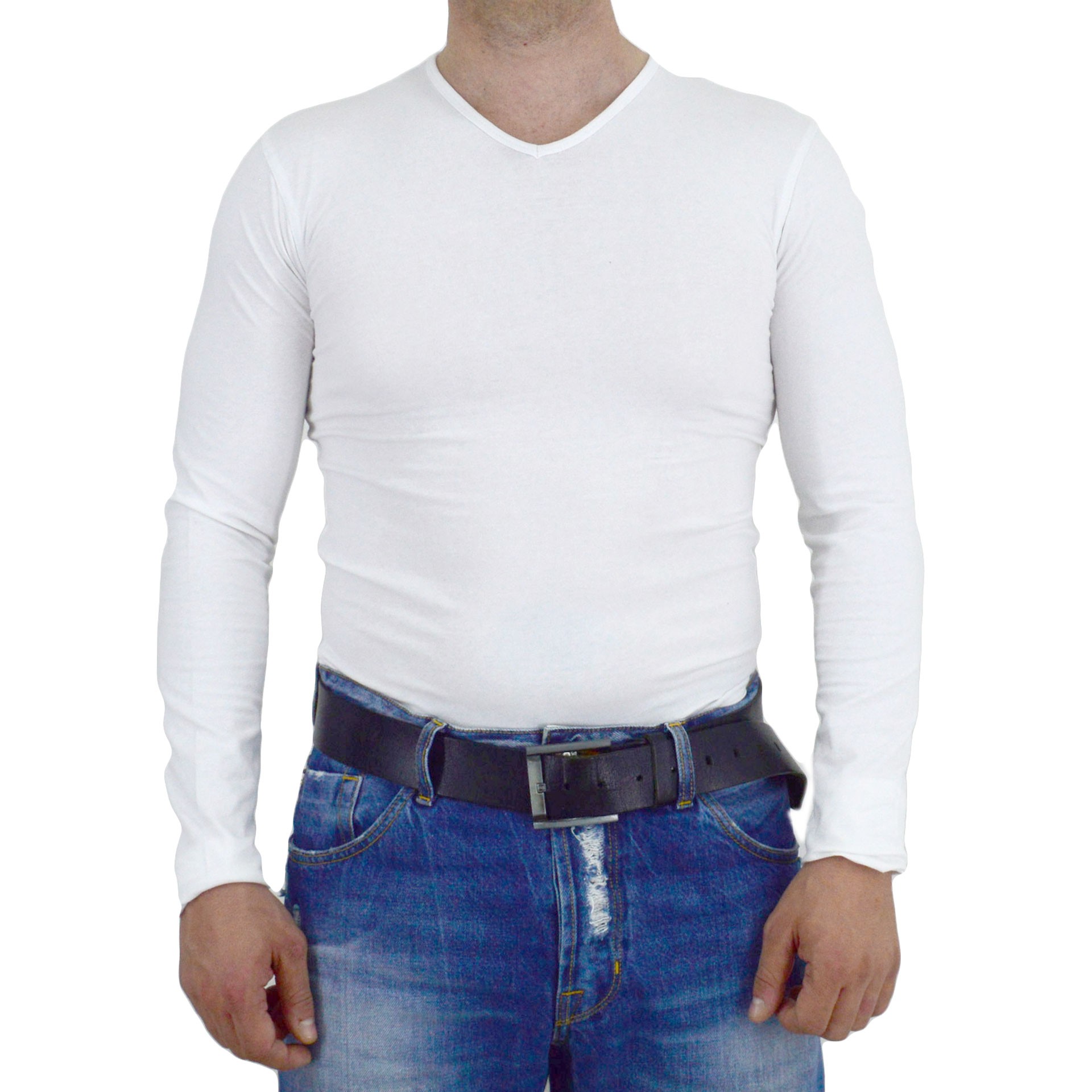 Ανδρικό μπλουζάκι V λευκό