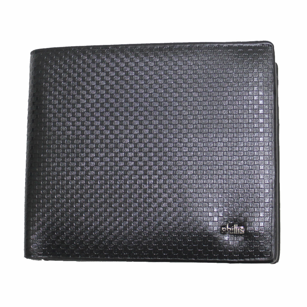 Ανδρικό πορτοφόλι μαύρο με μικροσχέδια