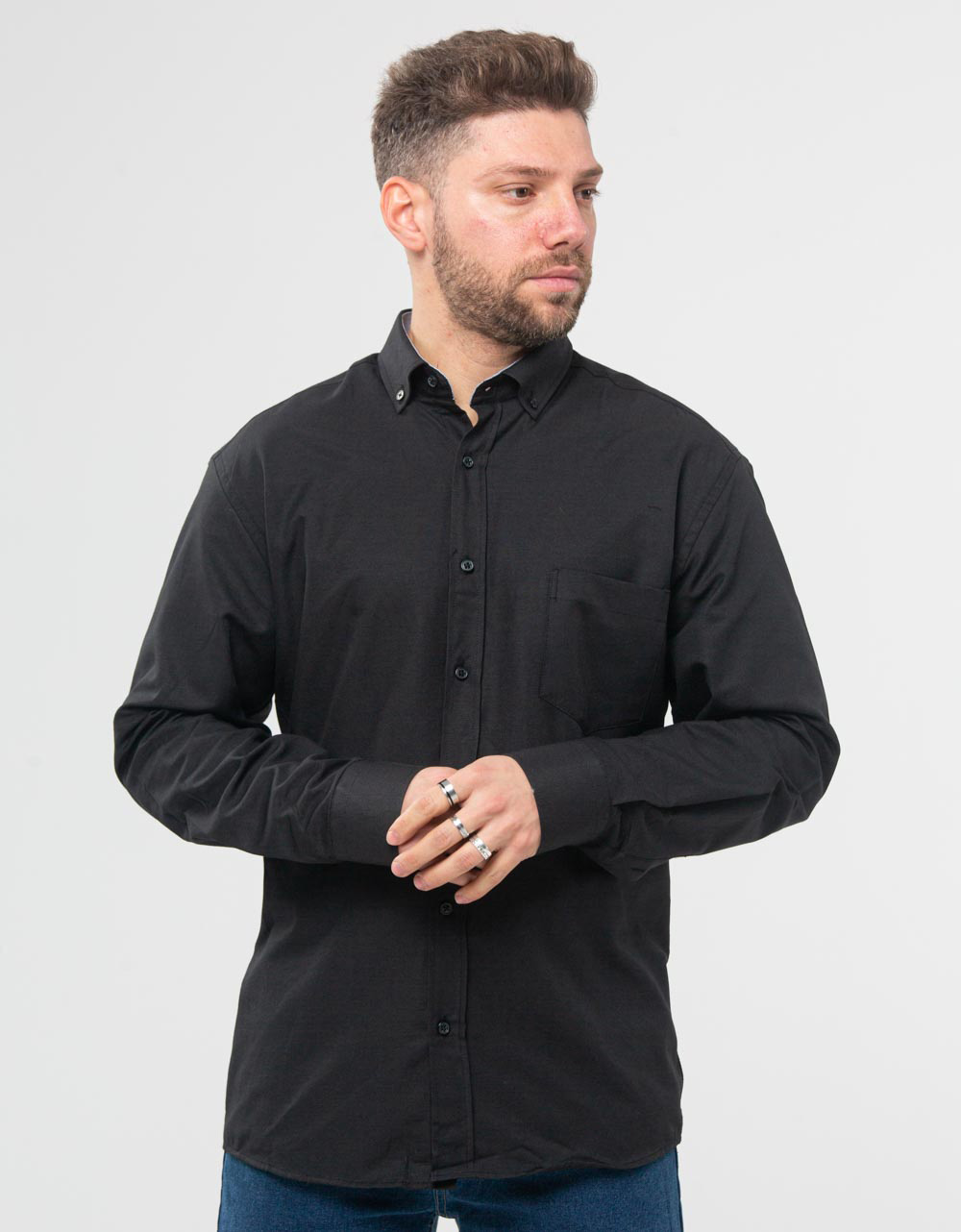 Ανδρικό πουκάμισο κλασσικό μαύρο